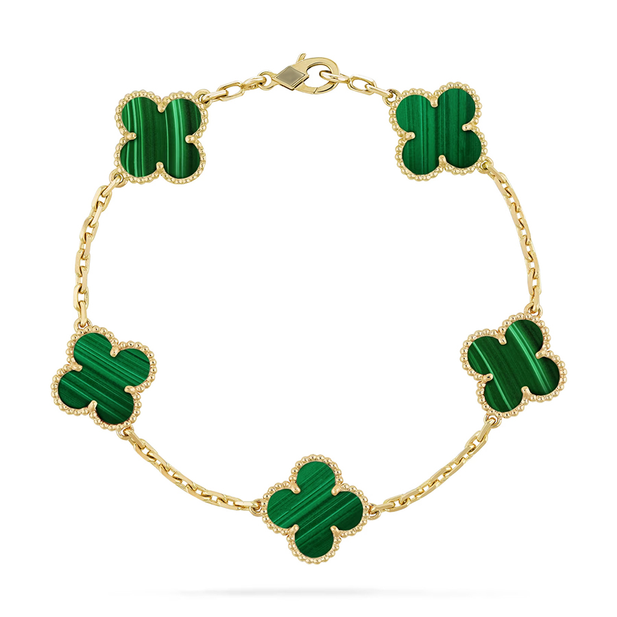 Lắc tay Vintage Alhambra 5 motifs 15mm 18K BBD003-VCA