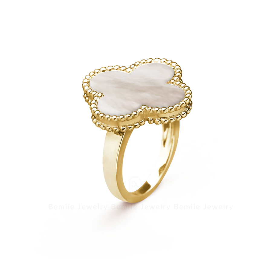 Nhẫn Nữ Cỏ Bốn Lá Vintage Alhambra Bản Classic 18K RBD003-VCA