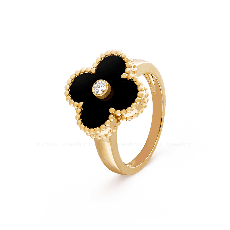 Nhẫn Nữ Cỏ Bốn Lá Vintage Alhambra 1 Diamond 18K RBD002-VCA